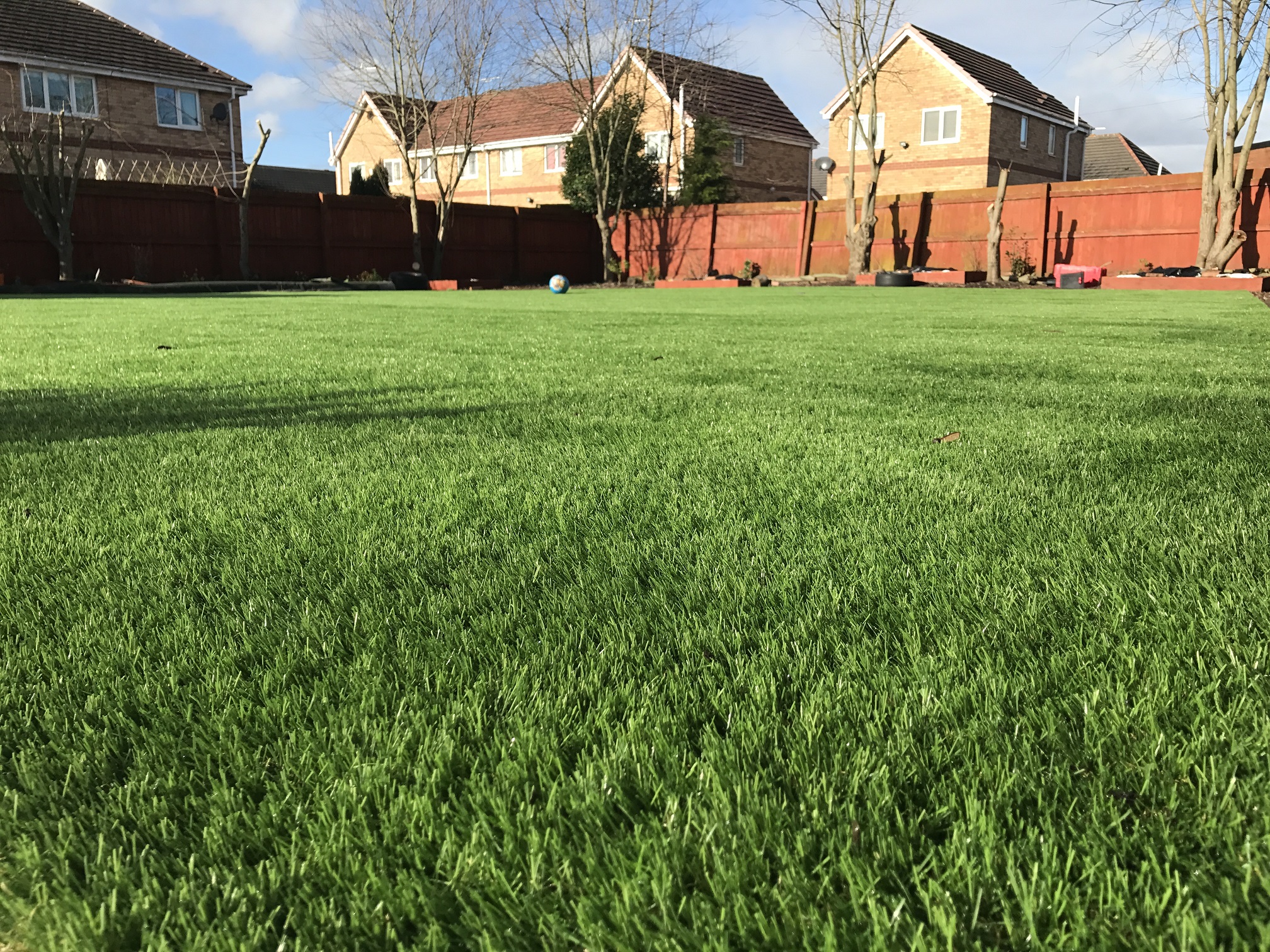 a completed artificial grass project in liverpool